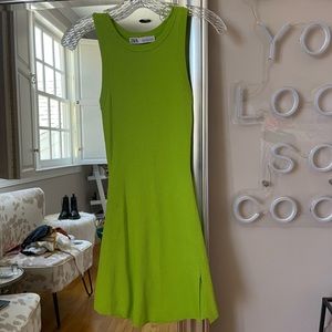 ZARA Lime Green Knit Dress